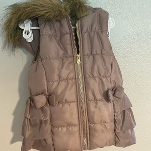5T Mauve Hooded Puff Vest